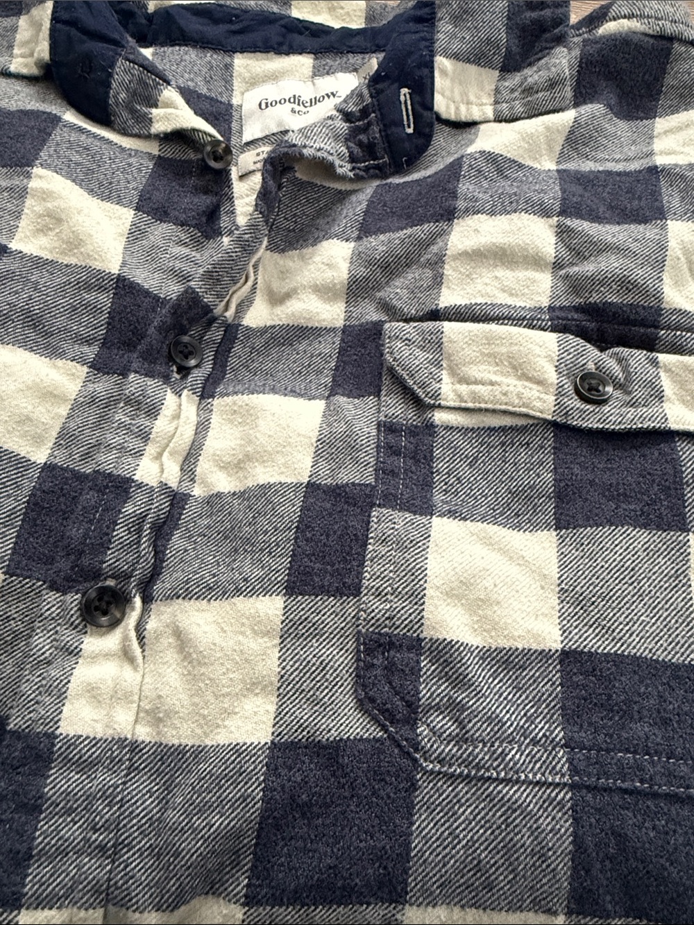 Goodfellow & Co Navy and White Plaid Shirt - Picture 10 of 10